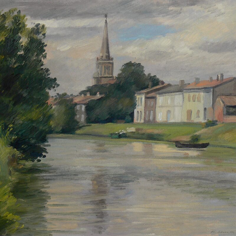 damvix - vendée 1998, 40,5 x 45,5 cm, öl auf karton