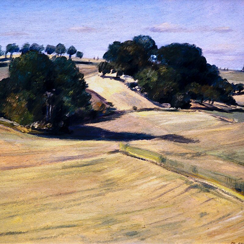 landschaft bei fontenay-le-comte - vendée 1998, 45 x 46 cm, öl auf karton