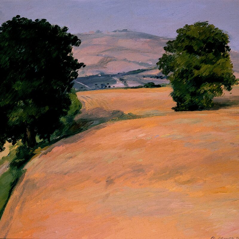 paysage près d'ascoli piceno - marches 1998, 41 x 48 cm, huile sur carton 