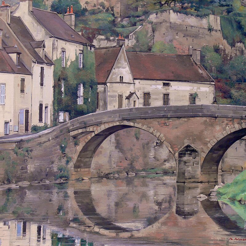 semur-en-auxois - côte-d'or 2001, 80 x 90 cm, öl auf leinwand