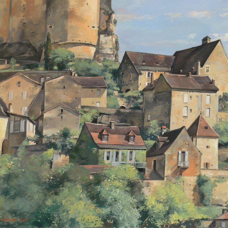 castelnaud-la-chapelle - dordogne 2001, 52 x 59 cm, öl auf baumwolle