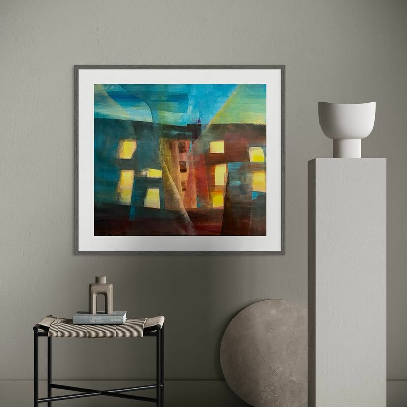 Gemälde: Night light 
Stil: Abstrakte Malerei , Lasurarbeit in Acryl auf Malervlies 
Format: 64x70cm
Preis: 390€
Verfügbarkeit: 
sofort lieferbar

