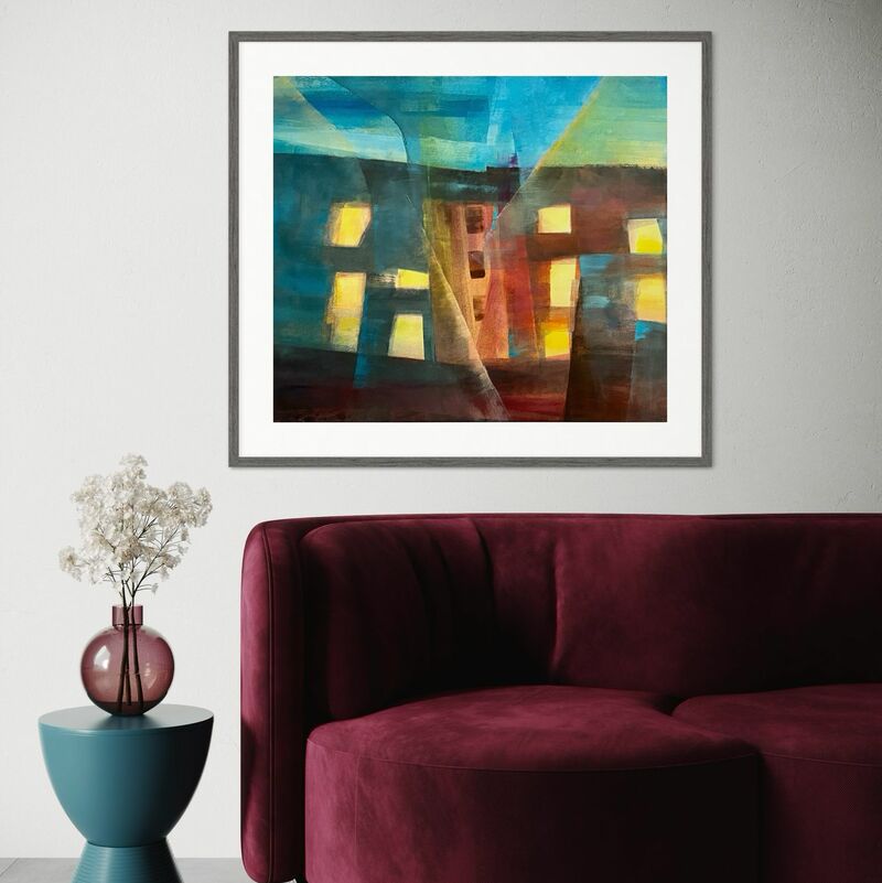 Gemälde: Night light 
Stil: Abstrakte Malerei , Lasurarbeit in Acryl auf Malervlies 
Format: 64x70cm
Preis: 390€
Verfügbarkeit: 
sofort lieferbar
