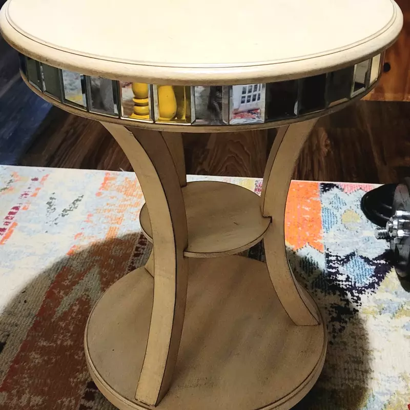 Table With Custom Mirror Inserts.