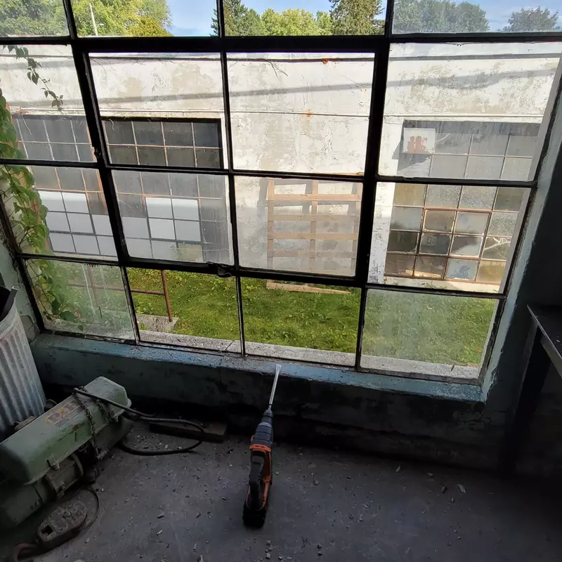 Restoring old factory windows.