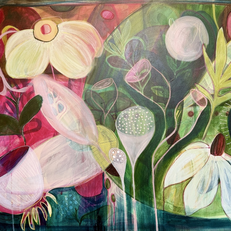 "Iris" - individuelles Auftragswerk 

Acryl. Acrylic Ink, Ölkreiden, Acrylstifte, Polychromos

80 x 100 cm 

