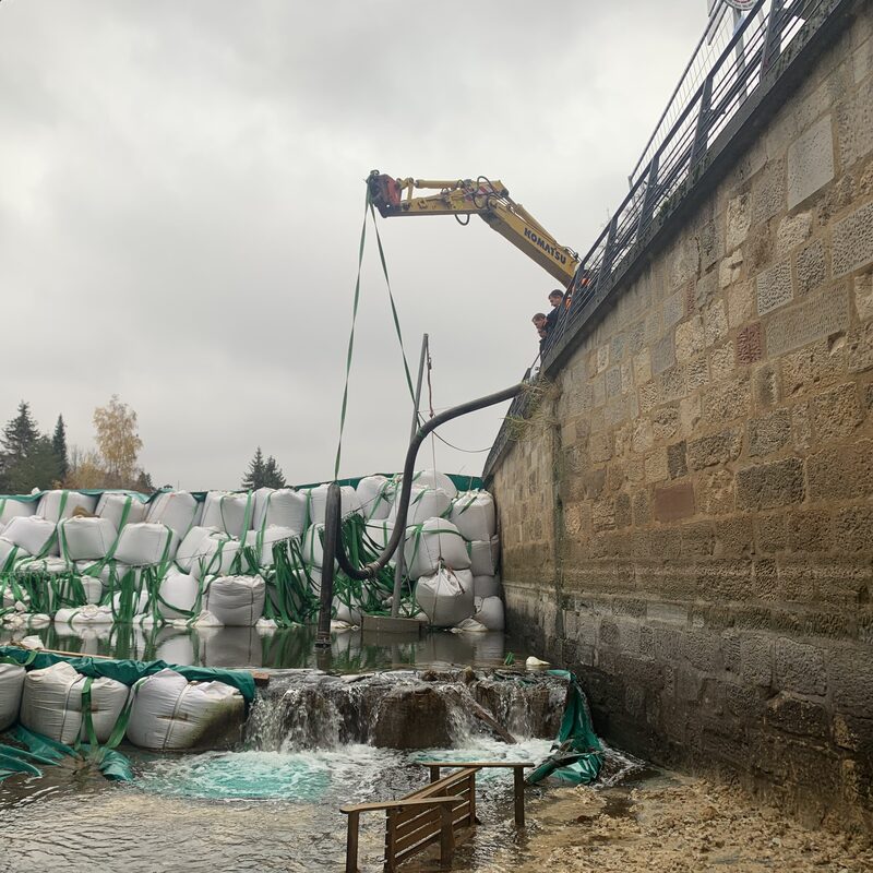 Baustelle Wanfrieder Schlagd Kranarbeiten