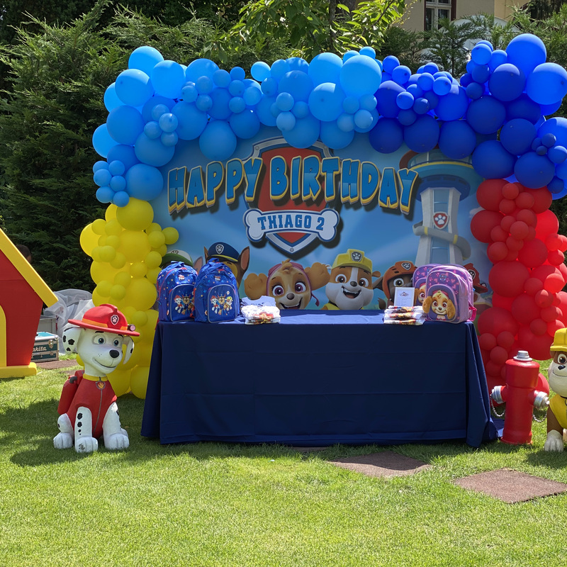 Setup mit Stellwand / Logodruck und Ballondeko