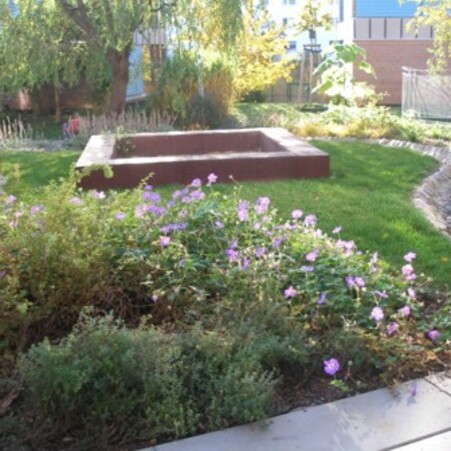 Humboldtring Terrassenbeet mit Sandkasten  