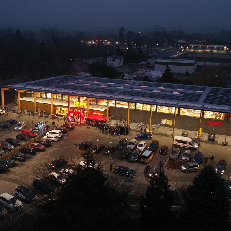 Luftbild vom Rewe Beelitz