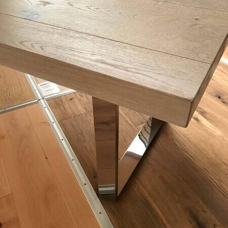 Parkett-Tisch Eiche Breitdiele Weißöl