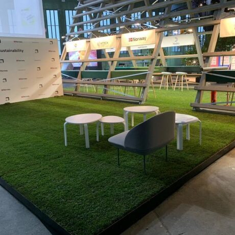 Rollrasen Messestand