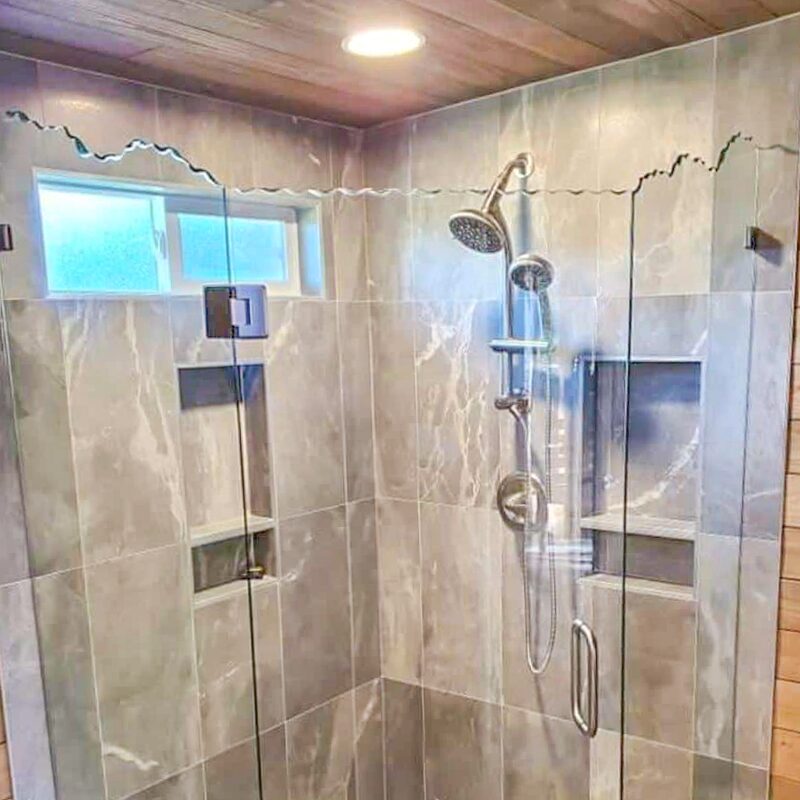 Shower enclosure with a hand crafted edge finish