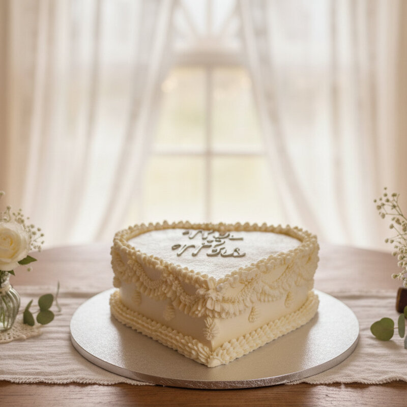 Luxury vintage heart wedding cake