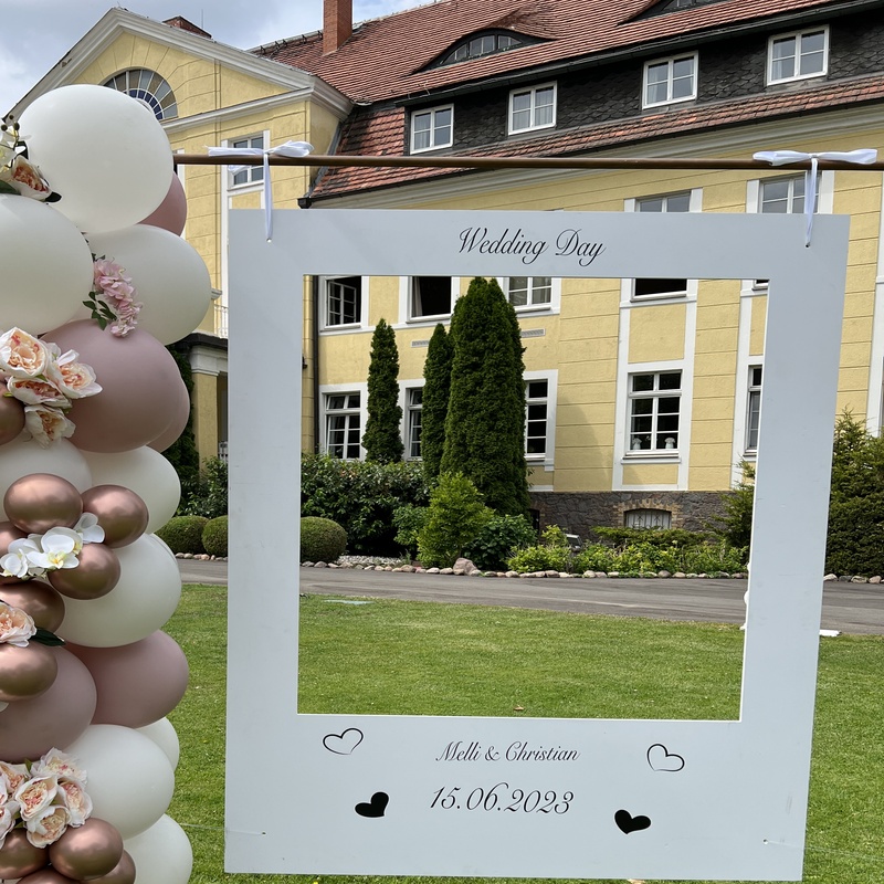 Hochzeit und Eventdeko - personaliertes Polaroid mit Ballondekoration