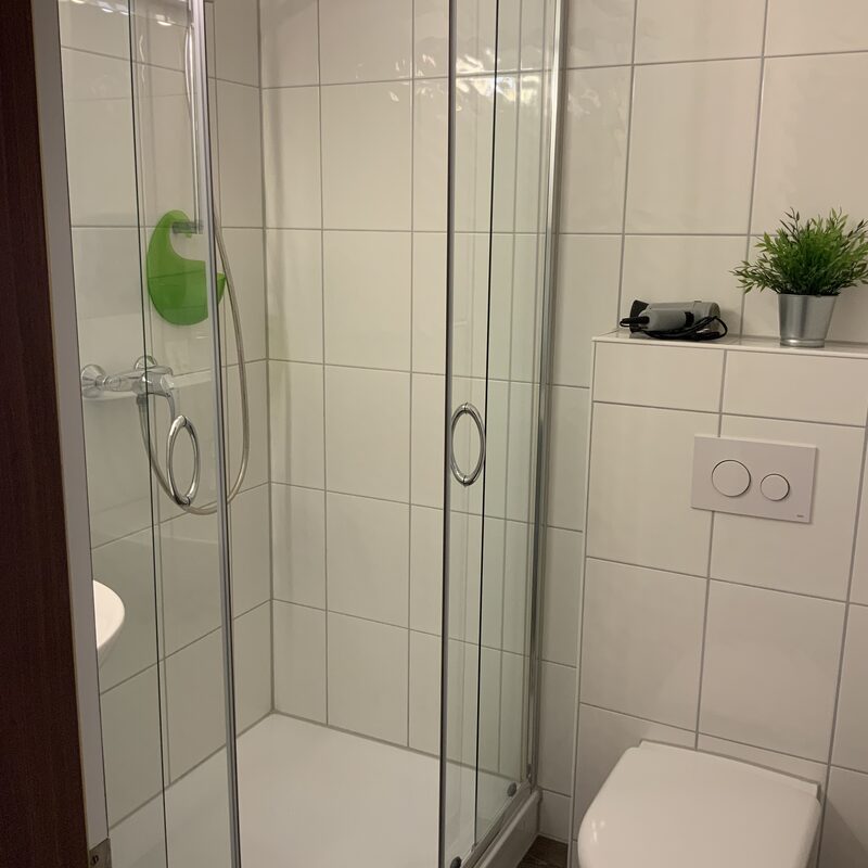 Badezimmer mit Dusche und WC