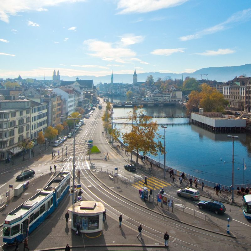 Zurich - the water-city,  river Limmat 