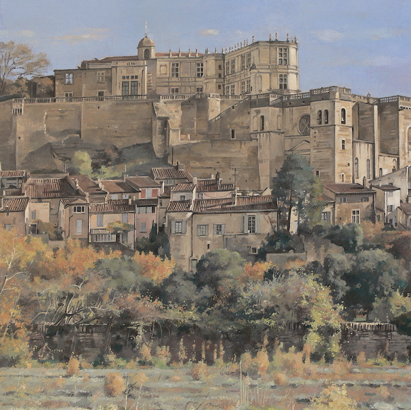 grignan - auvergne-rhône-alpes 2024, 55 x 44 cm, öl auf leinwand