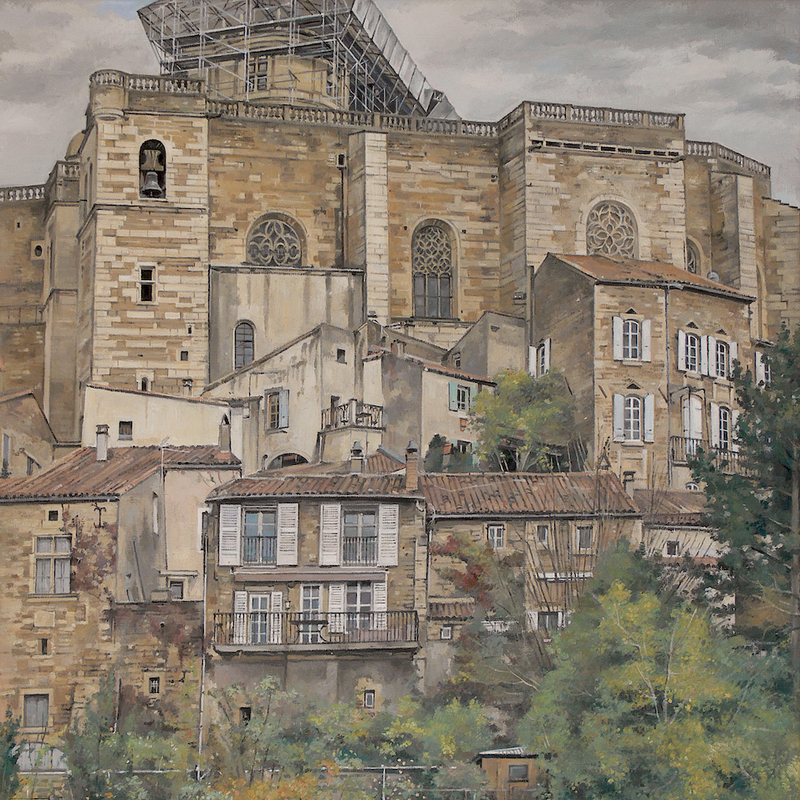 grignan - auvergne-rhône-alpes 2023, 75 x 60 cm, öl auf leinwand