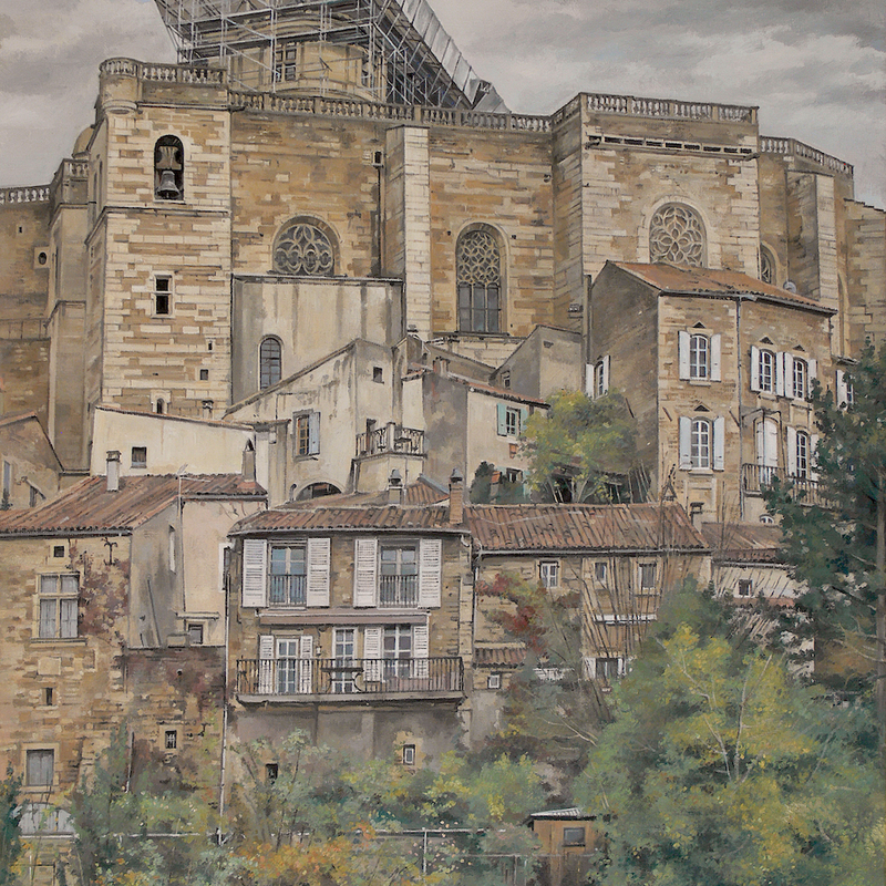 grignan - auvergne-rhône-alpes 2023, 75 x 60 cm, huile sur toile