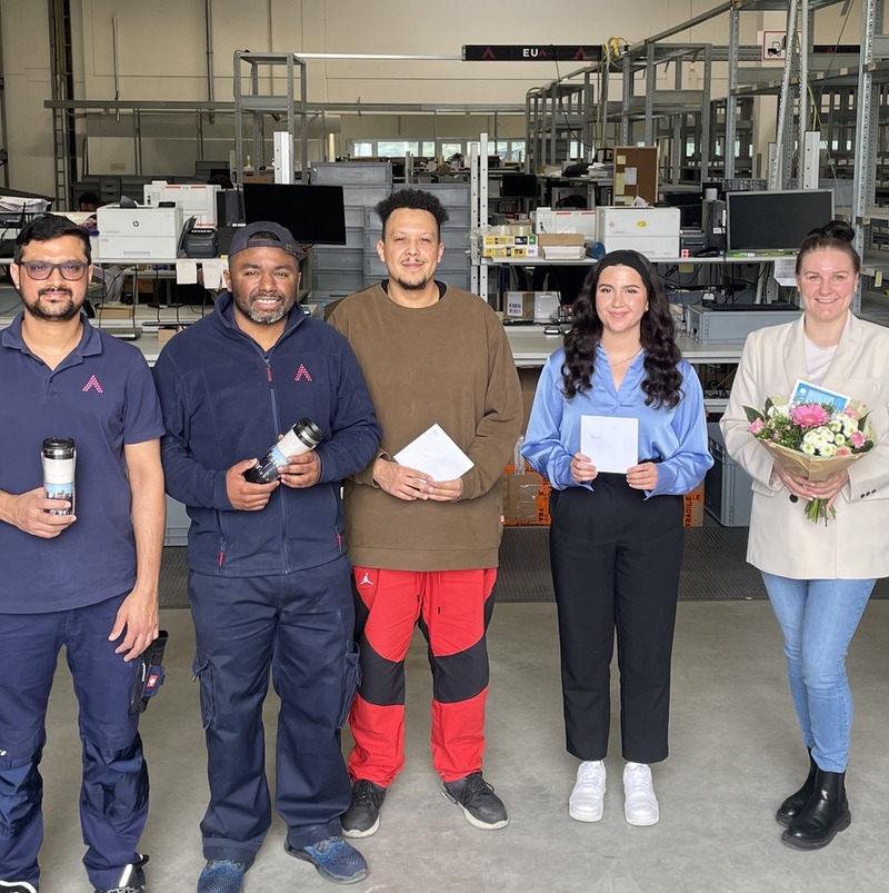 Monthly meeting in Frankfurt, awarding Player of the Quarter and celebrating personal achievements