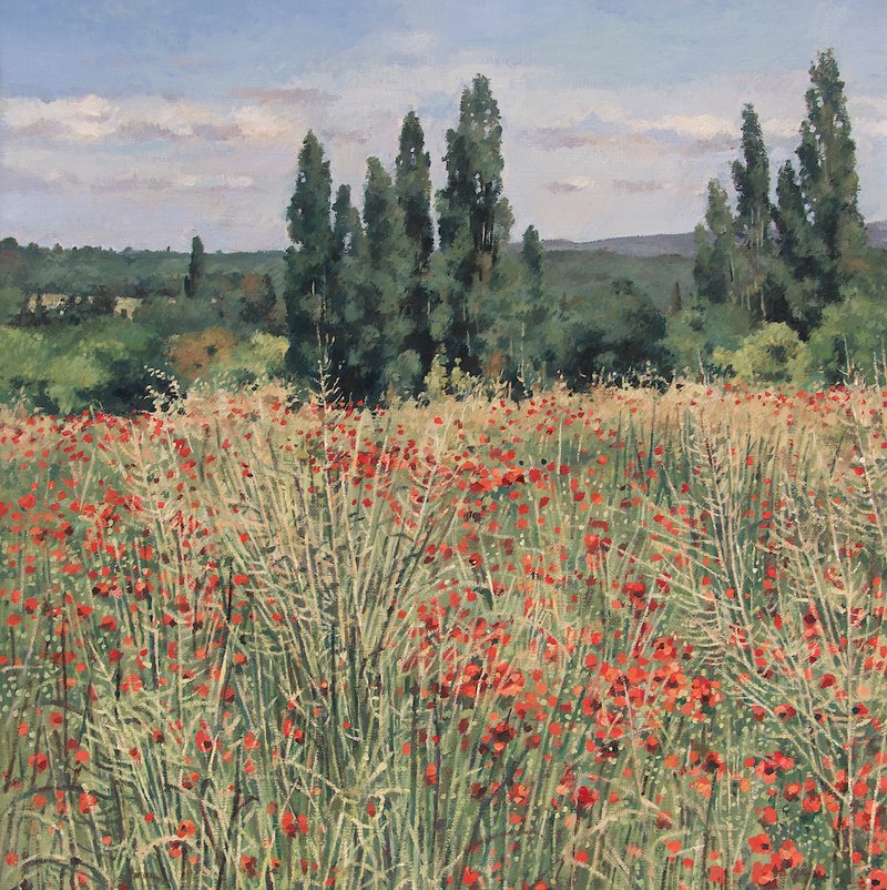 landscape nearby valréas - vaucluse 2025, 17,3" x 14,2", oil on canvas