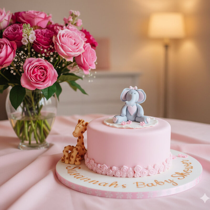 Bespoke luxury baby shower cake