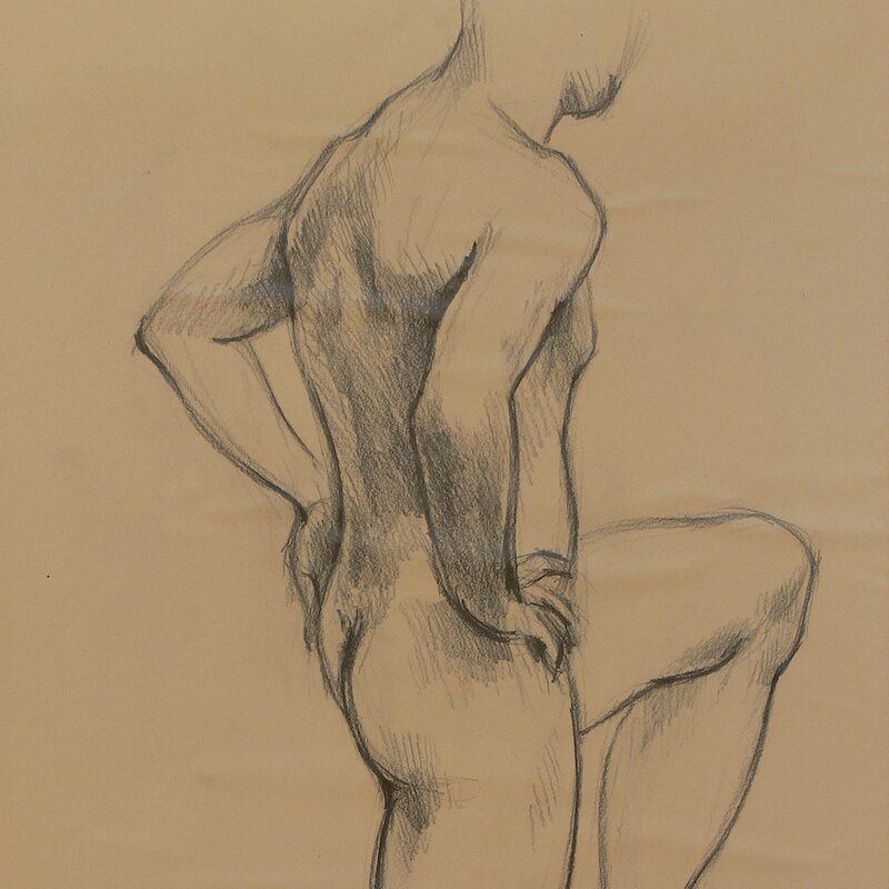 nu debout 1995, 71 x 48 cm, crayon graphite sur papier