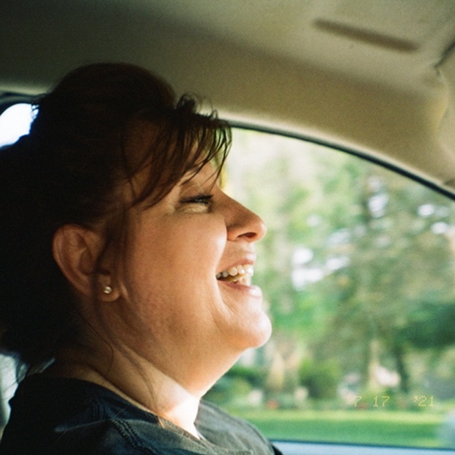 My mom, who never likes how her photos turn out. I liked this one.