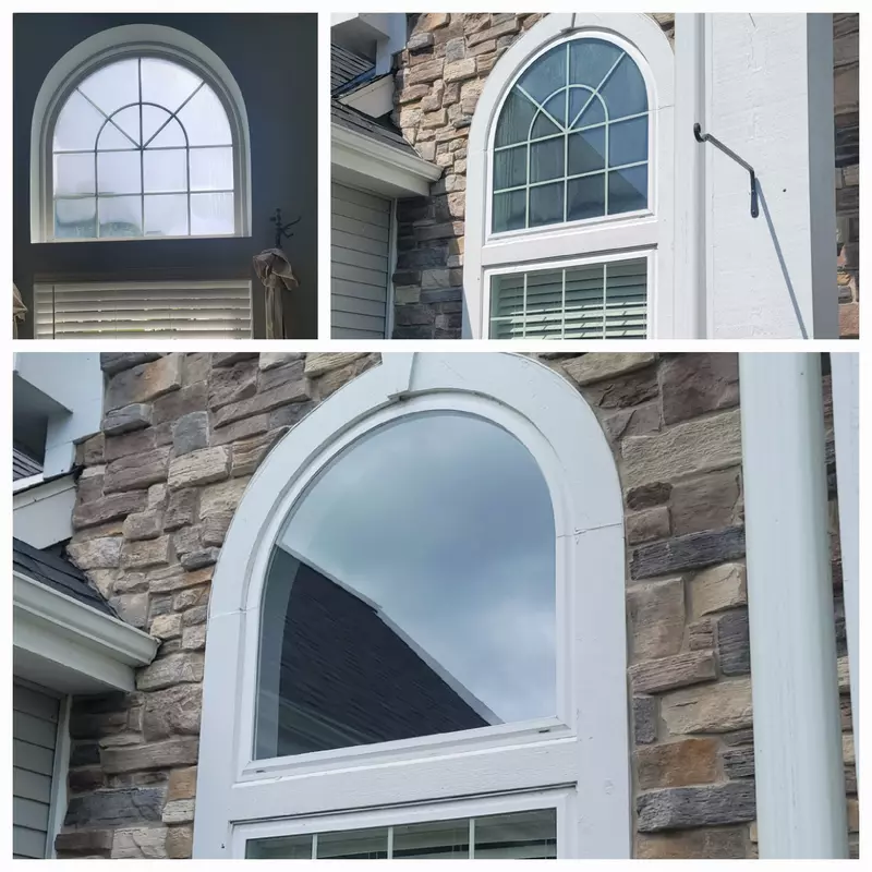 Multi-pane Arched Window Replacement.