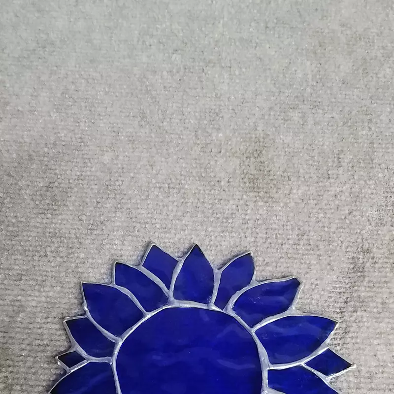 Cobalt Colored Glass Sunflower.
