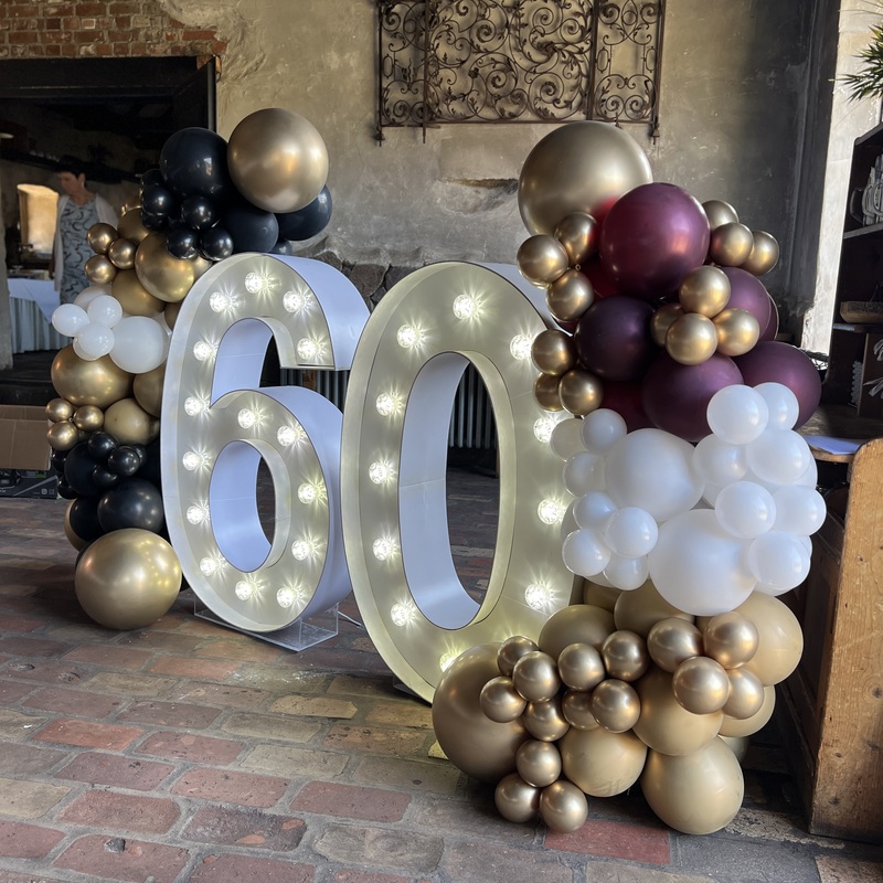 XXL Leuchtzahlen mieten für den 60. Geburtstag