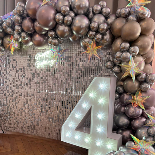 Shimmerwall mieten I Fotohintergrund zum Geburstag, Hochzeit, Firmenevent