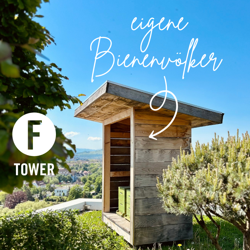 Wir haben vier Bienenvölker für urbanen Pflanzenerhalt und Artenreichtum.