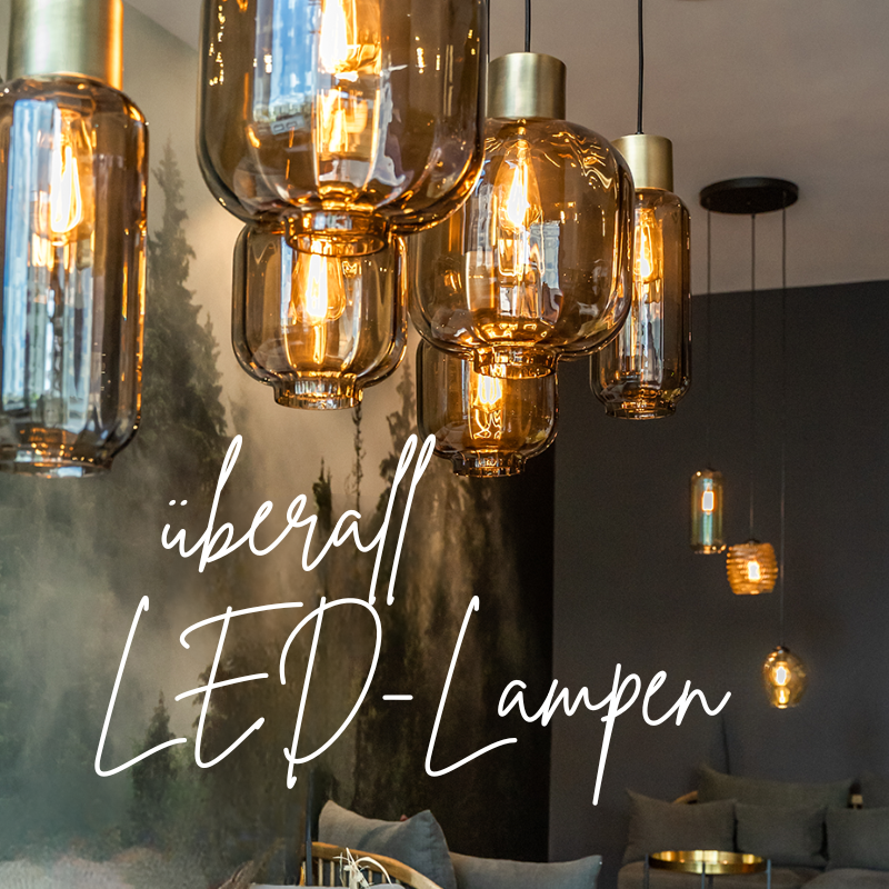 Unsere Lampen enthalten ausschließlich LED-Leuchtmittel.