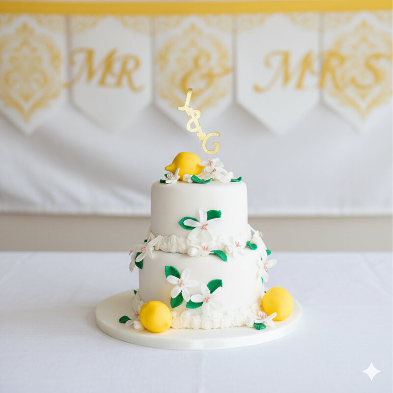Bespoke luxury lemon wedding cake