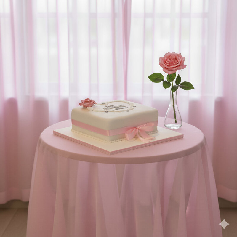 Luxury pink square wedding cake