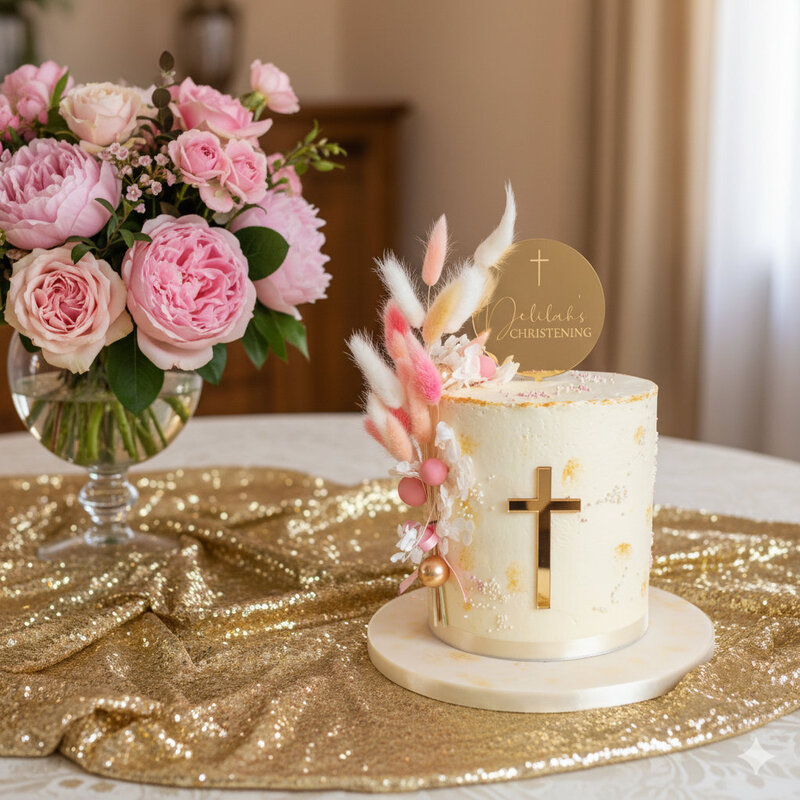 Luxury girls' christening cake