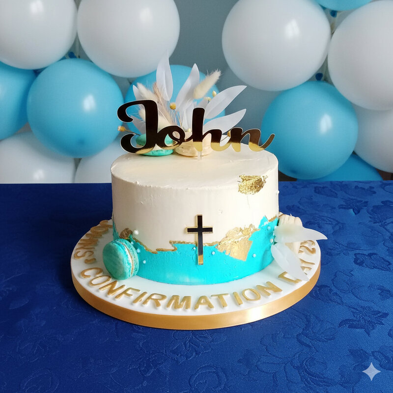 Luxury boys' confirmation handmade cake