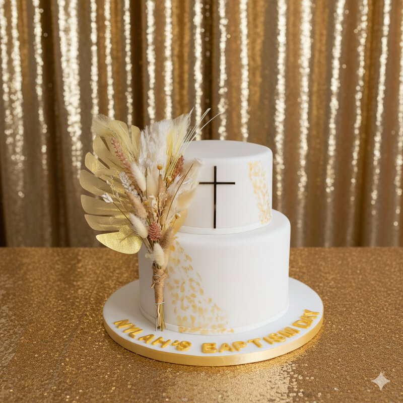 Luxury handmade bespoke baptism cake