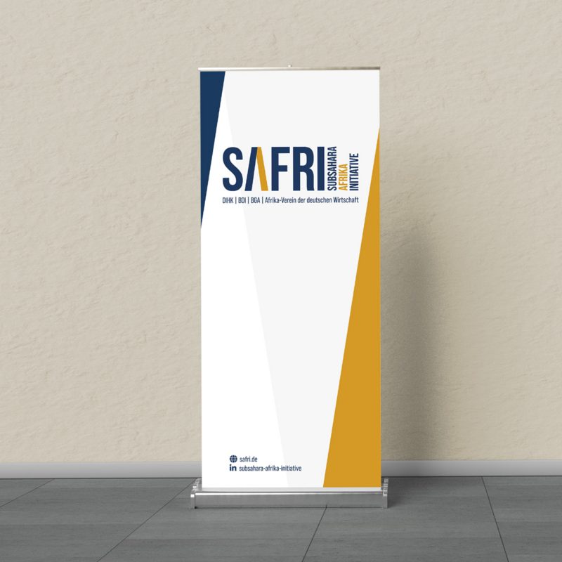 Roll-up als Teil des Corporate Design Relaunch | SAFRI