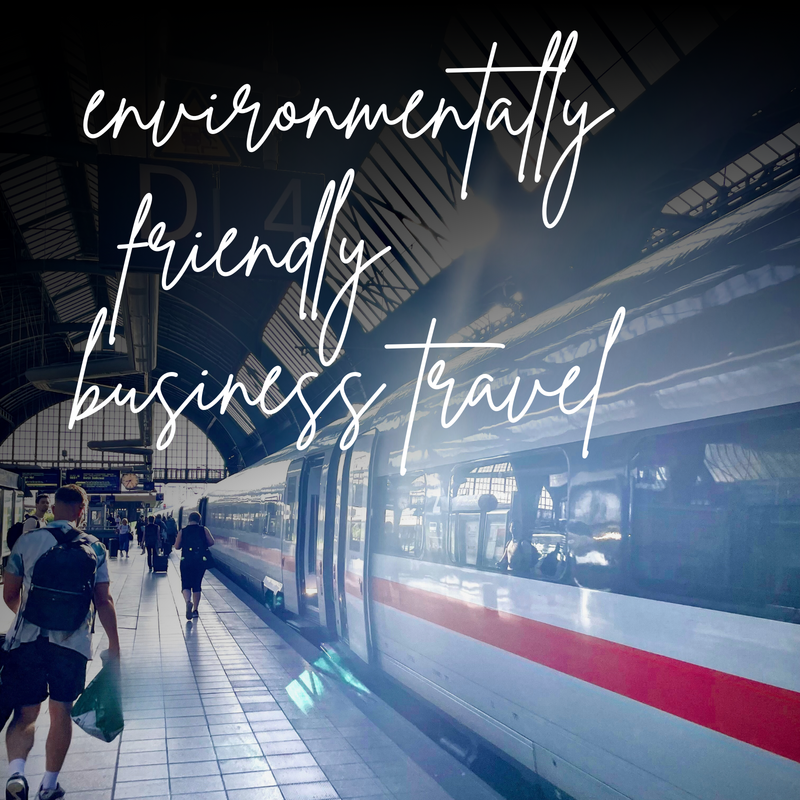 We use electric cars and trains for necessary business trips.