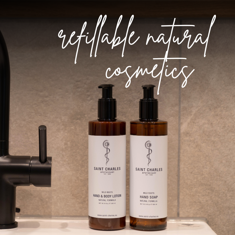 Dispensers with natural cosmetics are being refilled everywhere.