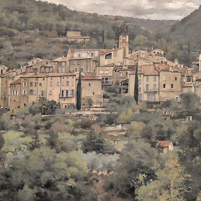 venterol - auvergne-rhône-alpes 2024, 44 x 55 cm, öl auf leinwand