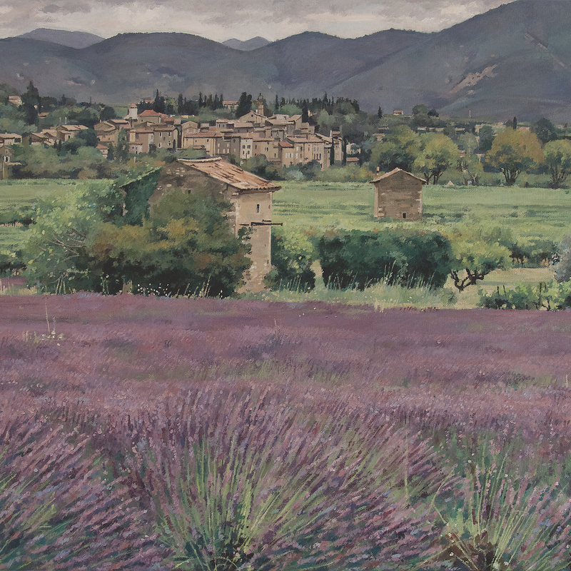 landschaft bei venterol - auvergne-rhône-alpes 2025, 44 x 55 cm, öl auf leinwand