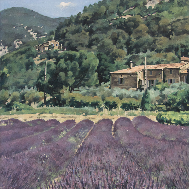 landschaft bei venterol - auvergne-rhône-alpes 2025, 44 x 36 cm, öl auf leinwand