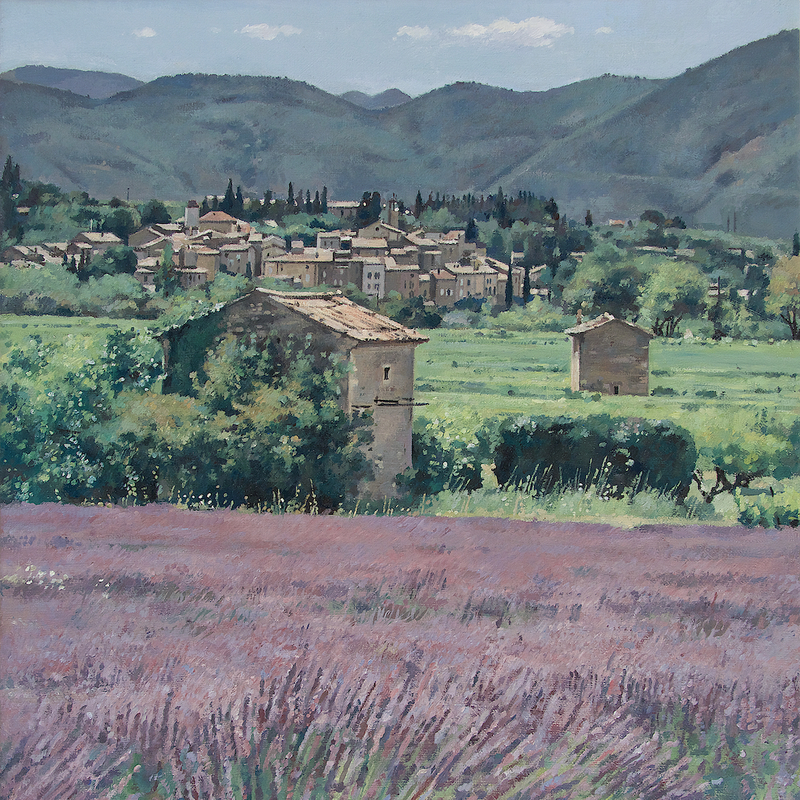 landschaft bei venterol - auvergne-rhône-alpes 2025, 44 x 36 cm, öl auf leinwand