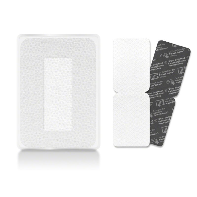 Rückseite der Reinigungskarte mit Struktur und Muster