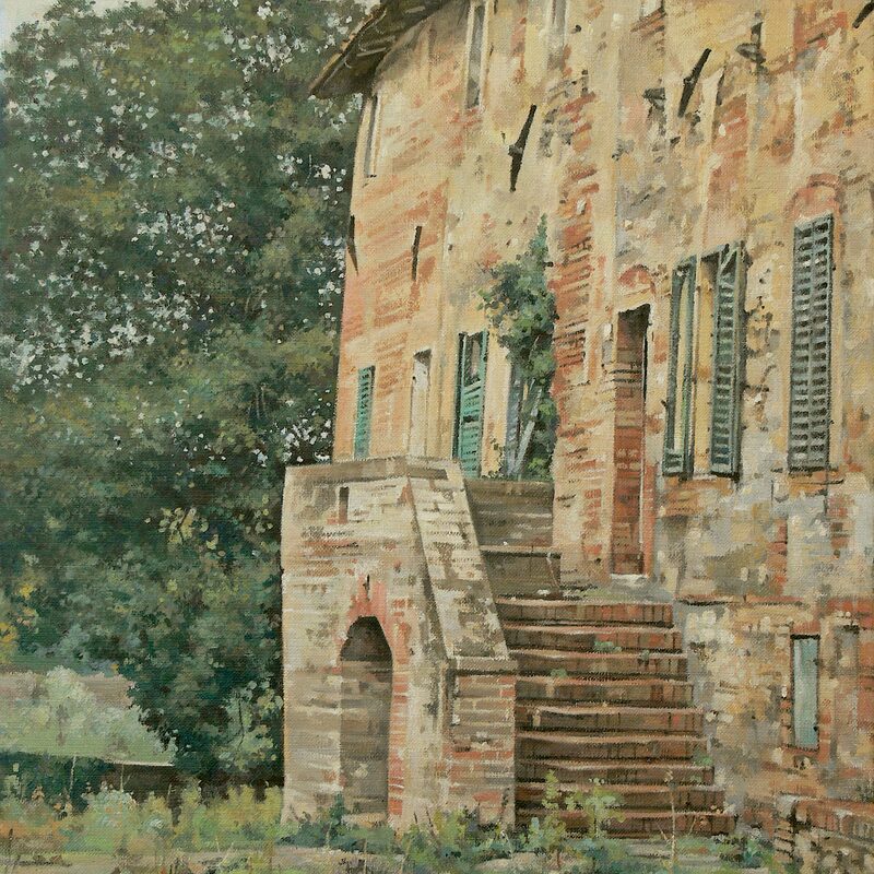 castello di bibbiano - toscane 2021, 44 x 36 cm, huile sur toile