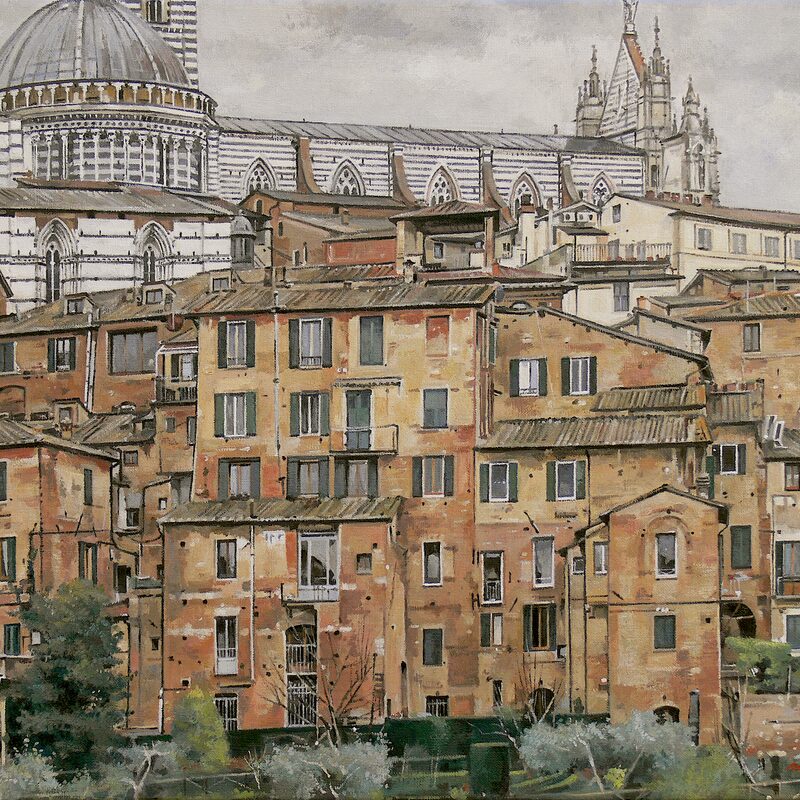 sienne - toscane 2021, 44 x 55 cm, huile sur toile